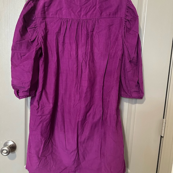 Purple Women's Dress Gap Magenta Purple XL Corduroy Ruffle Sleeve Dress - Picture 4 of 5